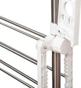 HOMCOM Suszarka na pranie składana z kółkami 3 poziomy regulowana wieszak na ubrania 80-142x55x152 cm | Aosom PL