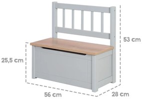 Szarobrązowa ławka dziecięca Woody – Roba