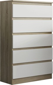 Komoda ADRIANO 70 cm do Salonu Sypialni 5 Szuflad Dąb sonoma