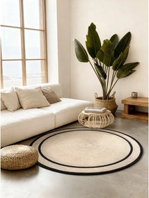Okrągły dywan z juty dwustronny/tkany ręcznie w jasnym naturalnym kolorze ø 150 cm Lina – Hanse Home