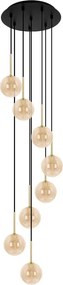 Wisząca lampa ze szklanymi kloszami beżowa F5-E97