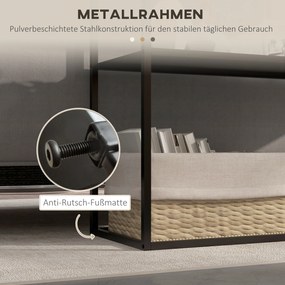 HOMCOM Stolik konsolowy z 2 poziomami Czarny elegancki i praktyczny stół 90x30x75cm Idealny do każdego wnętrza | Aosom PL