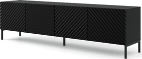 Szafka rtv w stylu glamour czarny mat + czarne nóżki F5-A94