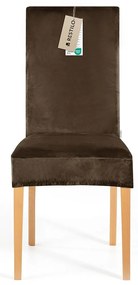 Restilo Pokrowiec na krzesło Sento ciemnobrązowy, 48 x 48 x 58 + 10 cm, zestaw 4 szt.