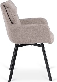 Krzesło Tapicerowane Obrotowe do Salonu CORTADO Brązowe Nowoczesne