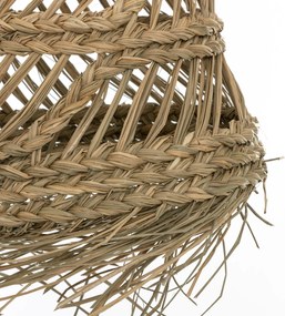 Lampa boho wisząca z plecionki ze słomy LAHYS, Ø 28 cm