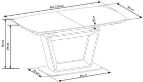 Rozkładany stół na jednej nodze Blacky