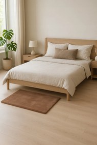 Dywan Futrzany Brązowy 60x90 cm Włochaty Miękki Dekoracyjny Antypoślizgowy