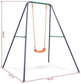 Kolorowa huśtawka stojąca ogrodowa dla dzieci D1-F18