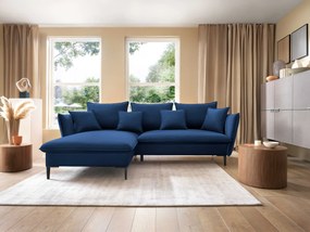 Masseno Narożnik SOLE z funkcją spania i pojemnikiem na pościel Narozniki L, Rozkładana sofa - Niebieski, RIVIERA 81