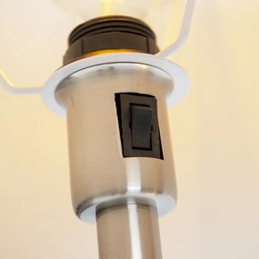 Klasyczna lampa podłogowa stal klosz biały z elastycznym ramieniem - Retro klasyczny/Antyczny Oswietlenie wewnetrzne