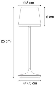 Zewnetrzna Lampa stołowa czarna z LED IP65, ładowalna ze stacją ładującą - Treble Nowoczesny Oswietlenie zewnetrzne