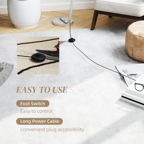 HOMCOM Lampa stojąca LED do przedpokoju z regulowaną jasnością, Nowoczesna lampa na podłogę z przełącznikiem nożnym do sypialni, salonu, Srebrna