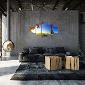 Obraz - jesień w Paryżu (125x70 cm)