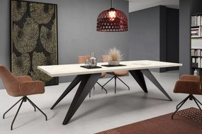 Stół rozkładany Flawia 140-240 / 160-260 – nowoczesny stół loftowy z blatem laminowanym i metalowymi nogami