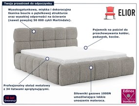 Szare nowoczesne łóżko boucle 5 rozmiarów T5-T54