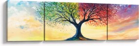 Obraz – Malowane drzewo czterech pór roku (170x50 cm)