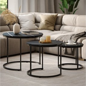 Zestaw stolików kawowych czarny marmur 55x55x44.5 montreal