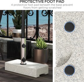Outsunny Podstawa pod parasol 25 kg, stojak parasolowy z granitu, na maszty parasoli Ø32/38/48 mm, Szary