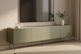 Szafka RTV Desin 220 cm z metalowymi nogami - oliwka / dąb nagano