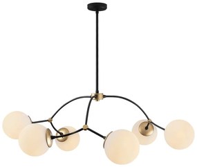 Biało-czarna lampa wisząca ze szklanym kloszem ø 90 cm Kromozom – Opviq lights