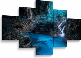 Obraz - Magiczna noc w tropikalnym lesie (125x70 cm)