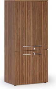 Szafa biurowa pół-drzwi PRIMO WOOD, 800 x 500 x 1781 mm, orzech