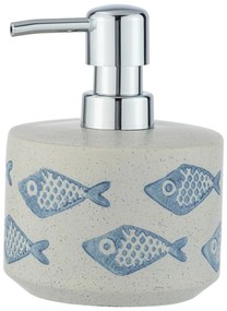 Niebiesko-biały ceramiczny dozownik do mydła Wenko Aquamarin, 475 ml