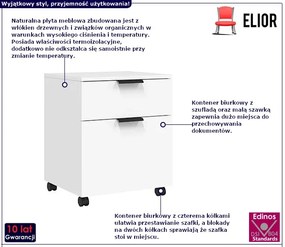 Biała szafka biurkowa na kółkach D1-T25