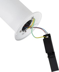 Stojąca lampa zewnętrzna biała z opalowym kloszem 70 cm - Odense