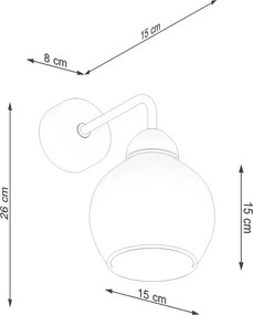 Czarny kinkiet ø 15 cm Grande – Sollux