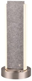 Szara lampa stołowa LED ze sterowaniem głosowym/mobilną aplikacją i tekstylnym kloszem (wysokość 51 cm) Cicara – CINQUE