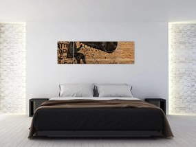 Obraz - Mężczyzna na rowerze w stylu Banksy (170x50 cm)