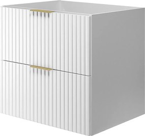 Szafka pod umywalkę, Biały, 60 x 57 x 46 cm, uchwyt złoty, bez blatu