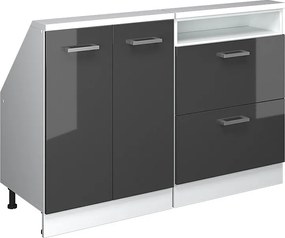 Szafka kuchenna na dach skośny antracyt wysoki połysk 120x46x81.6 r-line