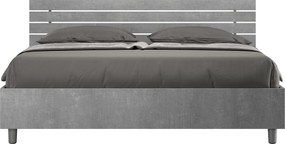 Łóżko wyposażone w stelaż z listwami 160x200 Prosty zagłówek z listwami Cementu Ankel