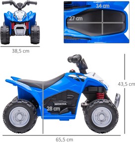 AIYAPLAY Elektryczny Quad dla Dzieci, światło LED, Klakson, Szerokie Opony, Wygodne Siedzenie, Antypoślizgowe Uchwyty, Niebieski