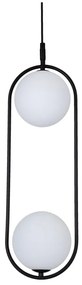 Czarna lampa wisząca ze szklanym kloszem 18.5x15 cm Cordel – Candellux Lighting