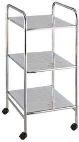 Regał łazienkowy na kółkach z trzema półkami, stal, 32 x 71 x 36,5 cm, WENKO