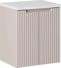 Szafka umywalkowa 2-drzwiowa Nova 50 cm z blatem, kaszmir mat/biały mat
