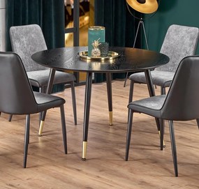 Czarny stół z okrągłym blatem w stylu glamour Embos