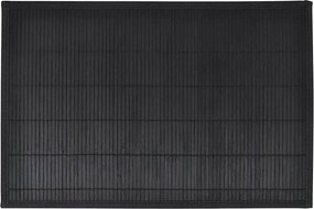 Zestaw 6 czarnych podkładek z bambusa, ręcznie robione, 30 x 45 cm