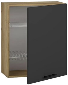 Kuchenna szafka górna z ociekaczem dąb craft + antracyt E9-L51