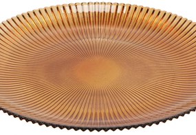 Prążkowany talerz deseroway AMBER, Ø 21 cm
