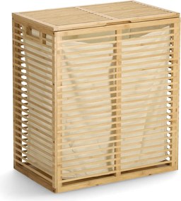 Zamykany kosz na pranie, bambusowy, 53,5 x 33 x 61 cm