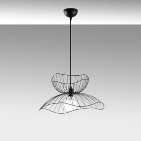 Czarna lampa wisząca z metalowym kloszem ø 50 cm Farac – Opviq lights