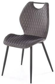 Krzesło tapicerowane K569 VELVET szare HALMAR