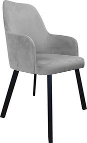 Krzesło WESTA tkanina Welur noga metalowa elegancki styl loftowy : Kolor nogi - Czarna profil, Kolor tkaniny - VELVET - MG17, Typ siedziska - Siedzisko stałe