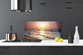 Dekor Szklany do Kuchni Słoneczny Dzień Na Złotej Plaży