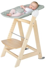Jasnozielono-naturalne krzesełko do karmienia Style Born Up 2in1 – Roba